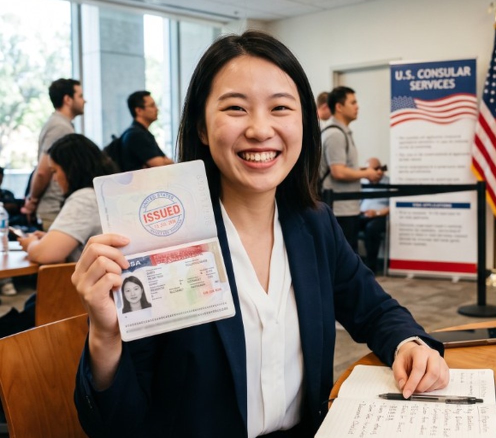 U.S. visa issued — interview success